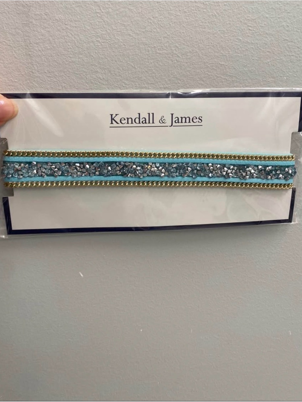 KENDALL & JAMES Teal Crystal Chain Necklace